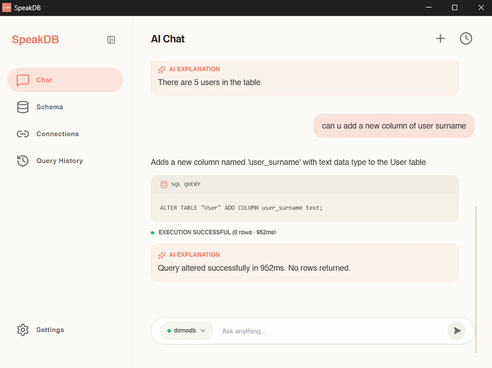 SpeakDB screenshot 2