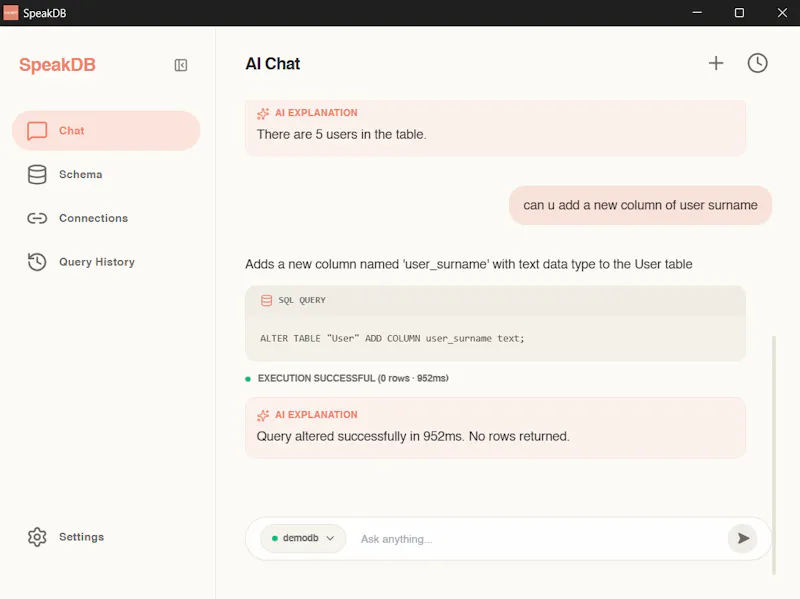 SpeakDB screenshot 2