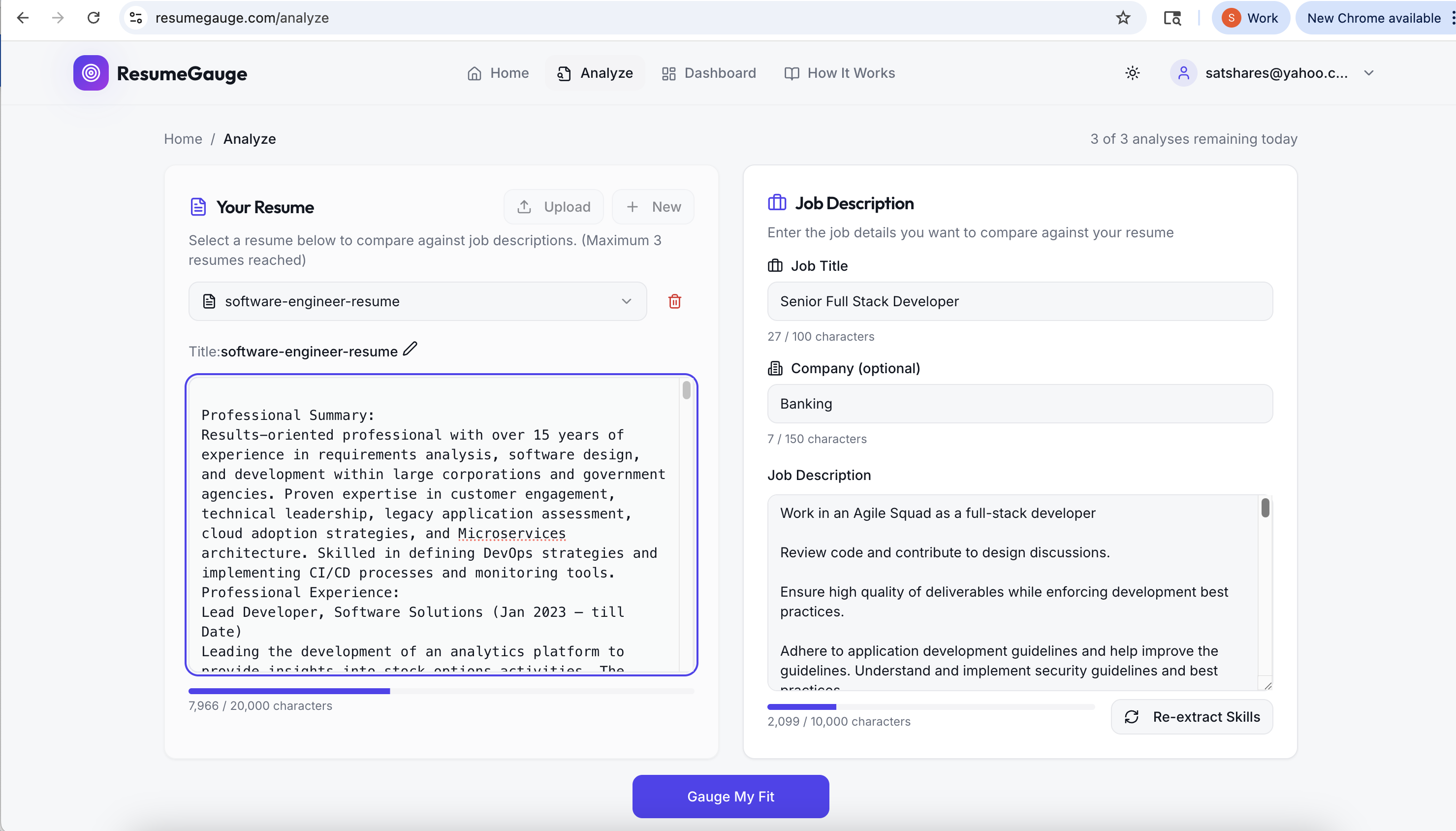 ResumeGauge - Screenshot 2 showing product features and functionality