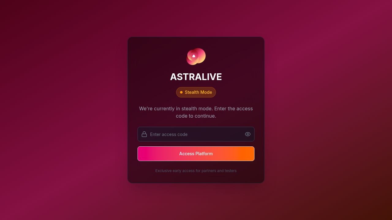 Astralive.io all-in-one monetization - Main product screenshot demonstrating key features and user interface