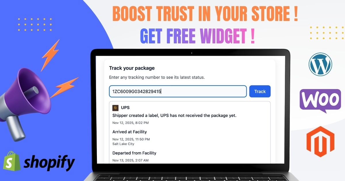 InstantParcels FREE tacking widget - Product Hunt launch logo and brand identity
