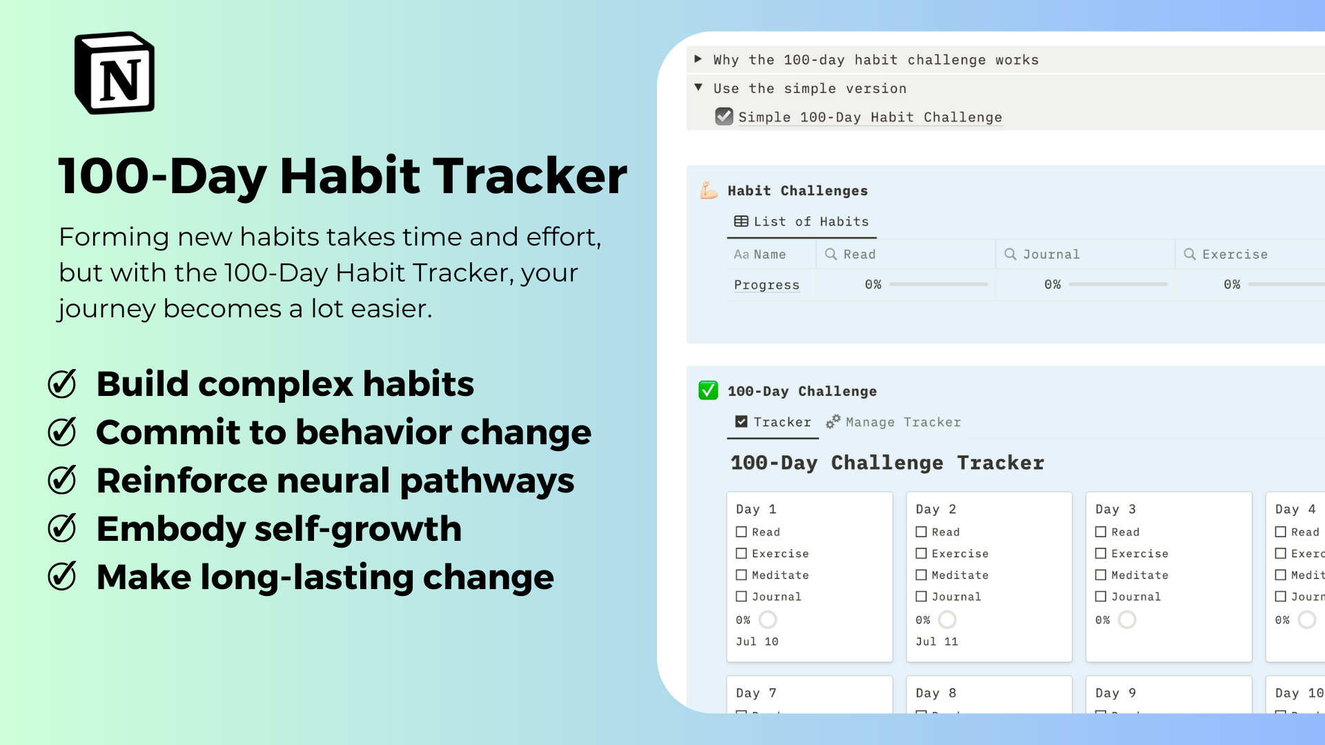 startuptile 100-Day Habit Tracker-Build long-lasting habits with the 100 day habit challenge