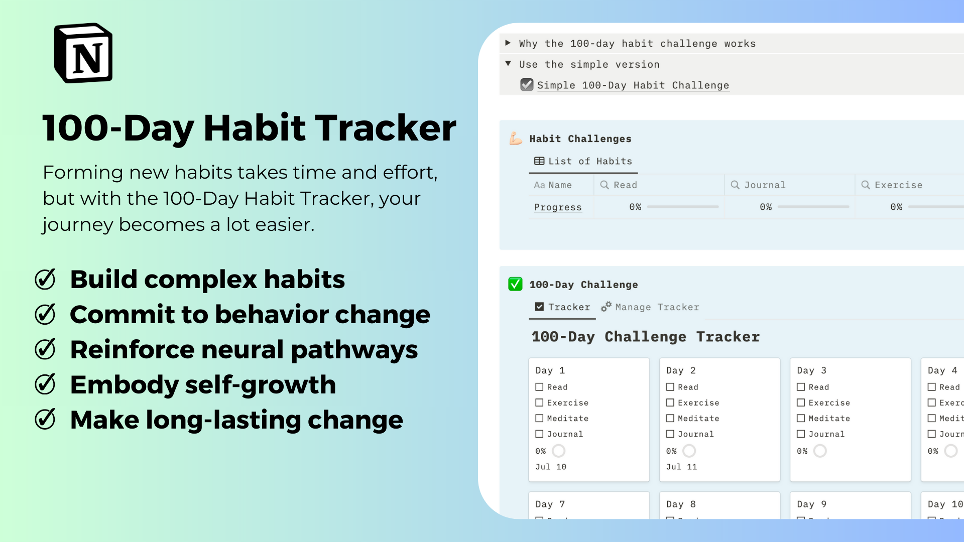 Tracker d'habitude à 100 jours media 1