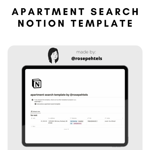 apartment search notion template gallery image