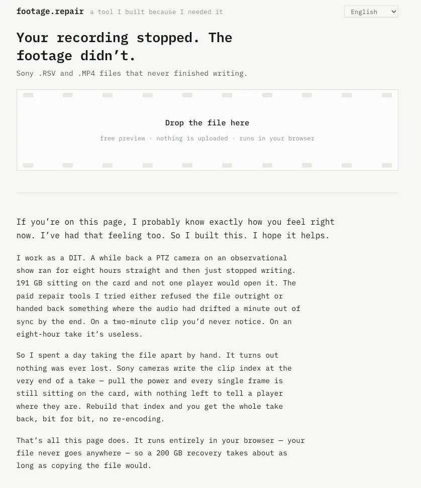 footage.repair gallery image