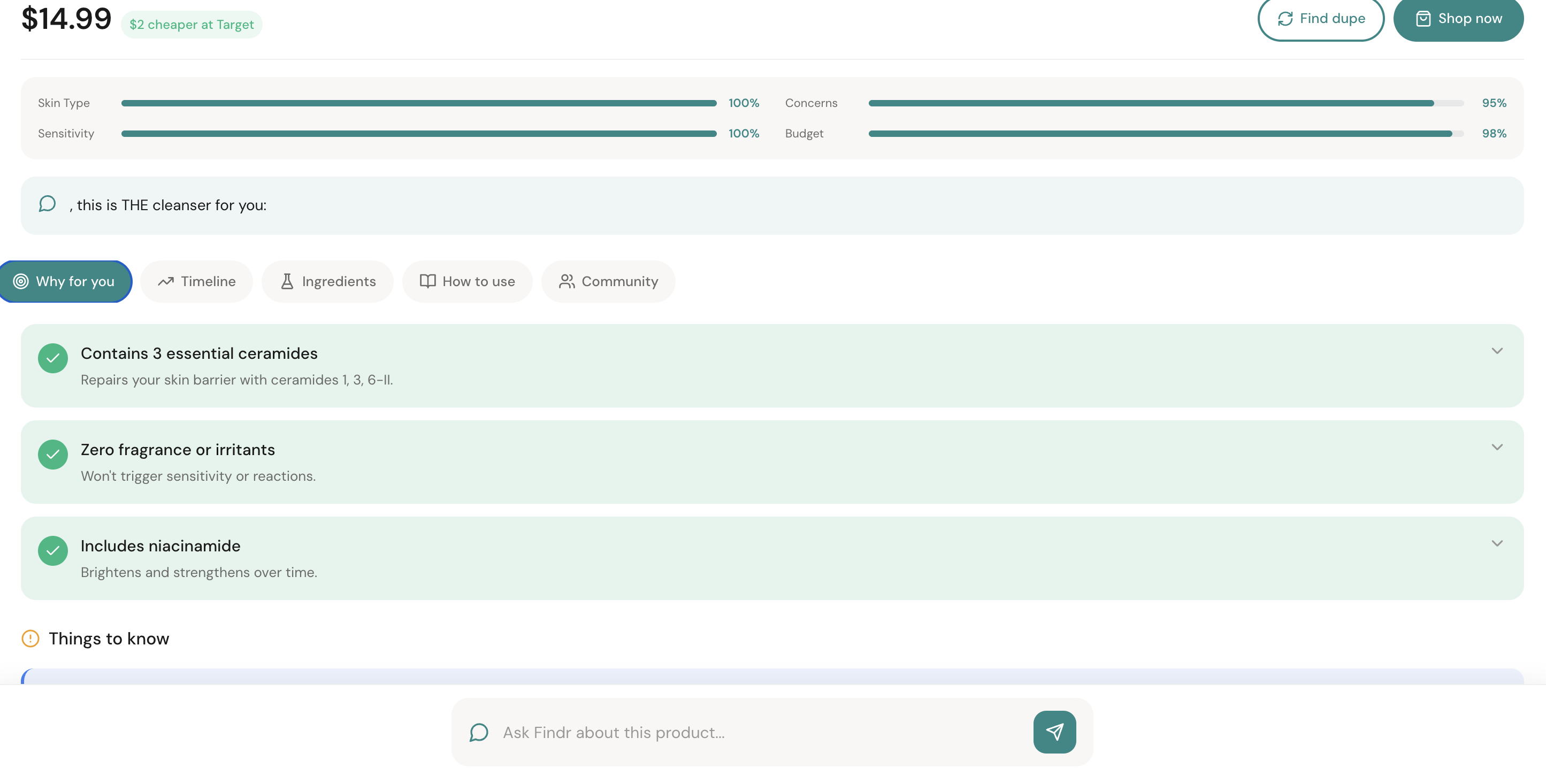 Findr - Screenshot 3 showing product features and functionality