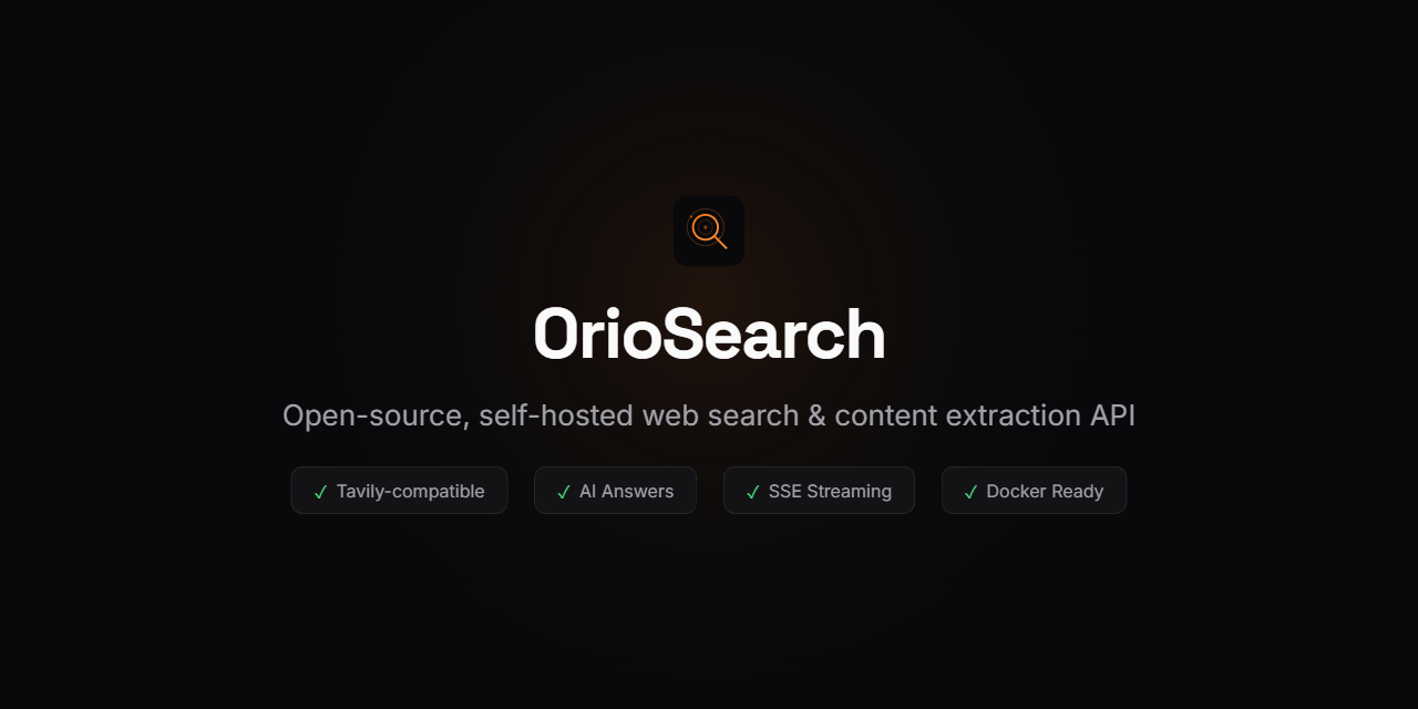 OrioSearch: Your AI Agent need WebSearch gallery image