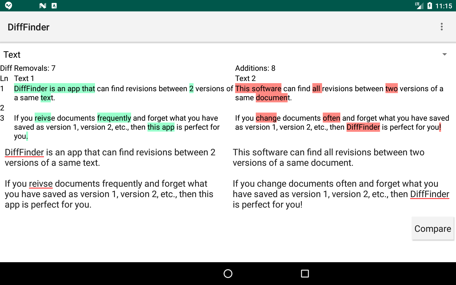 DiffFinder: Compare Files (Android) gallery image