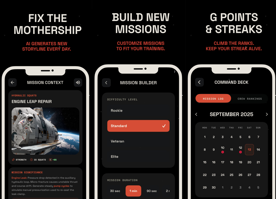 App zero-g - Gli allenamenti quotidiani si sono trasformati in missioni spaziali coinvolgenti media 5