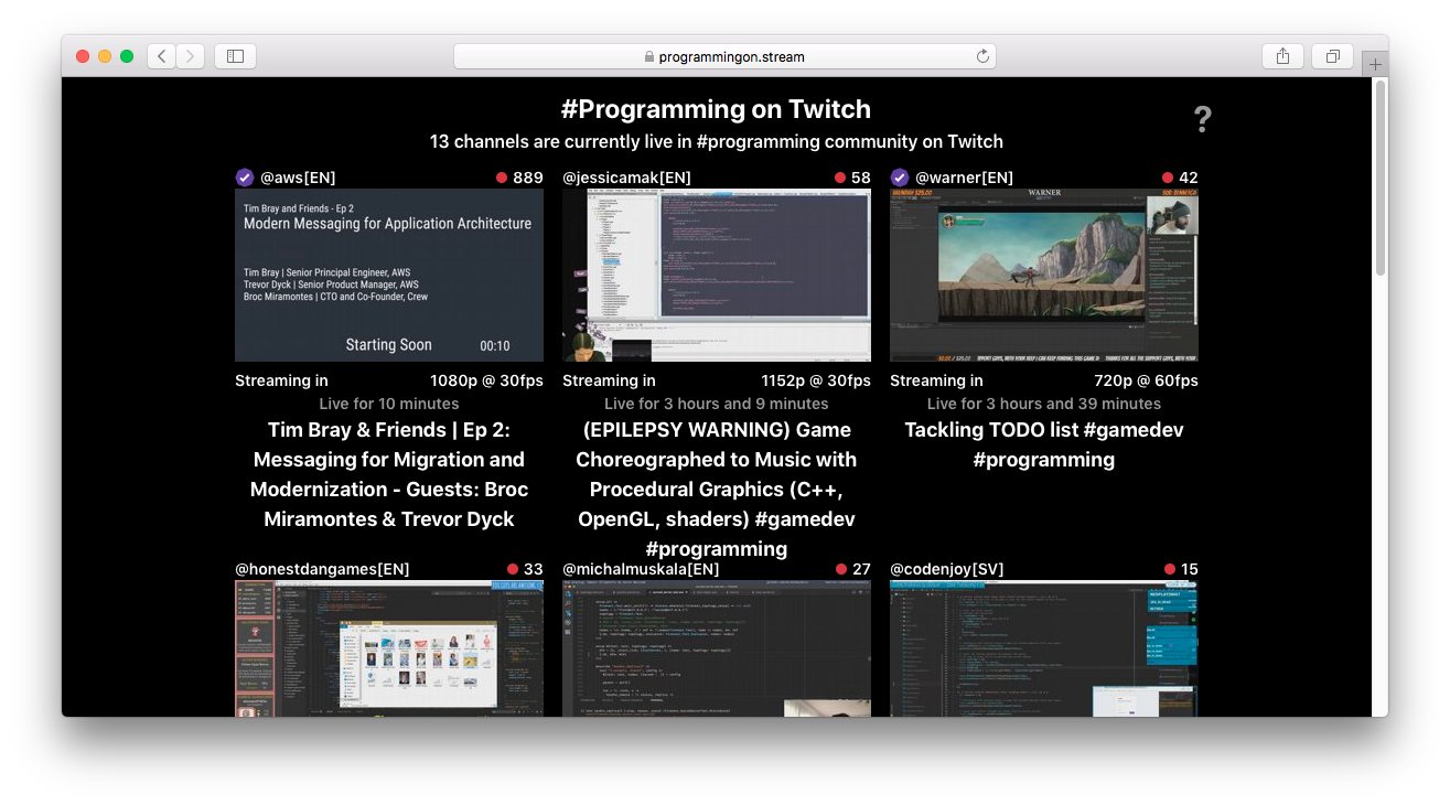 Programming Streams on Twitch gallery image