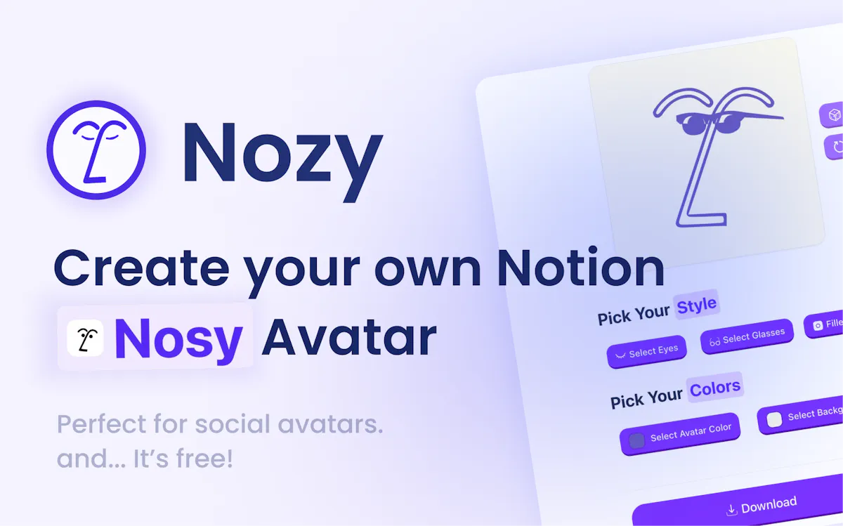 Nozy – Free Notion Style Avatar Creator