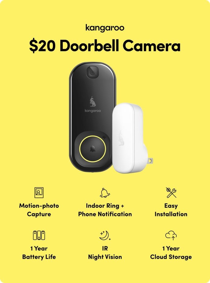 Kangaroo Doorbell Camera - Affordable doorbell camera with theft