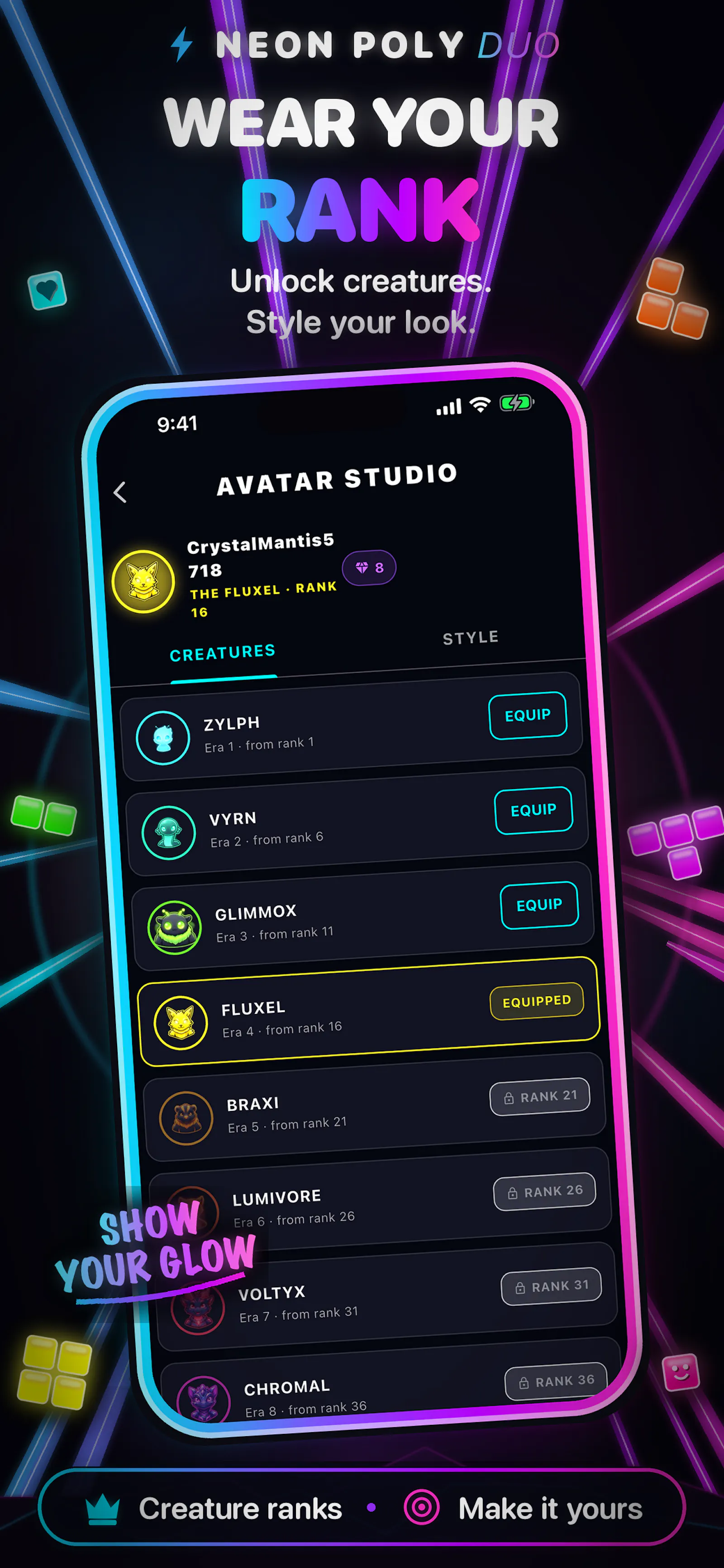 Neon Poly Duo: Block Battles screenshot 10