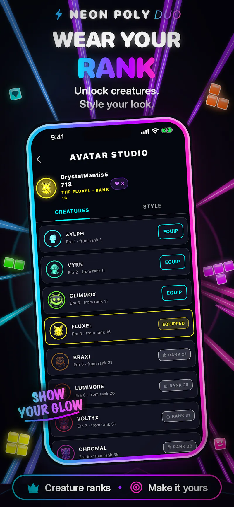Neon Poly Duo: Block Battles screenshot 10