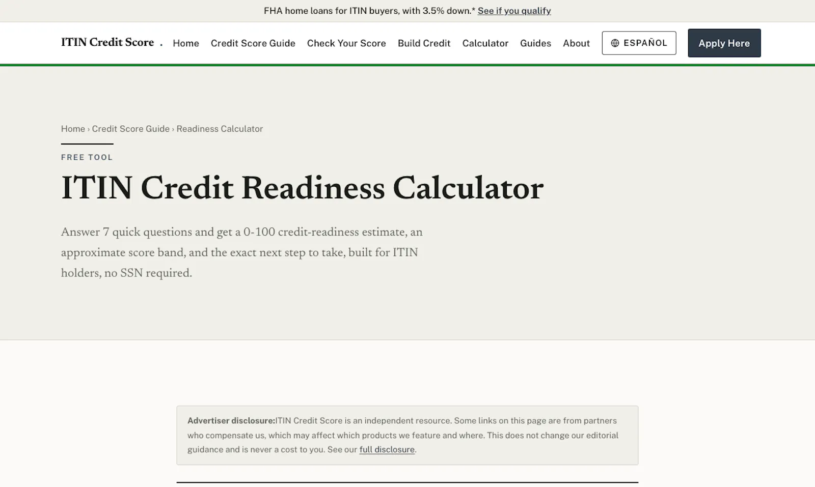 ITIN Credit Score screenshot 2