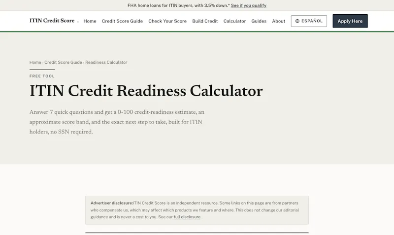 ITIN Credit Score screenshot 2