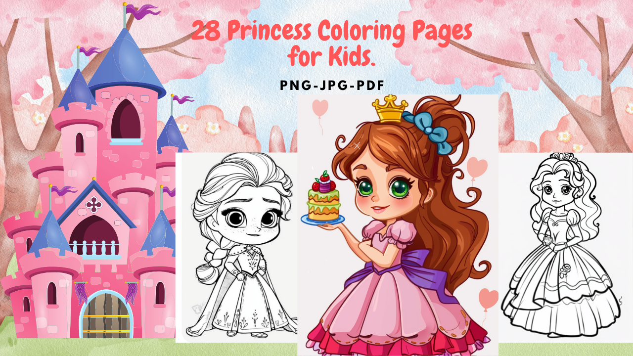 28 Princess Coloring Pages for Kids. gallery image