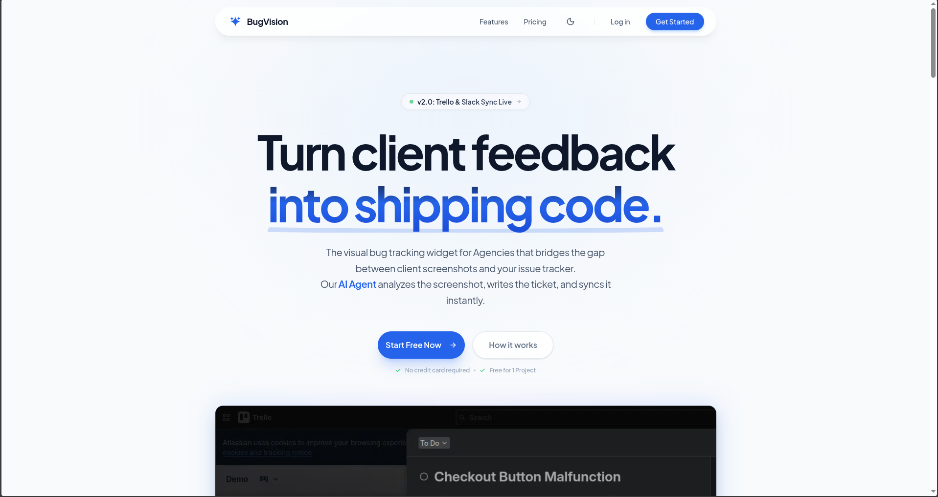 BugVision - Main product screenshot demonstrating key features and user interface