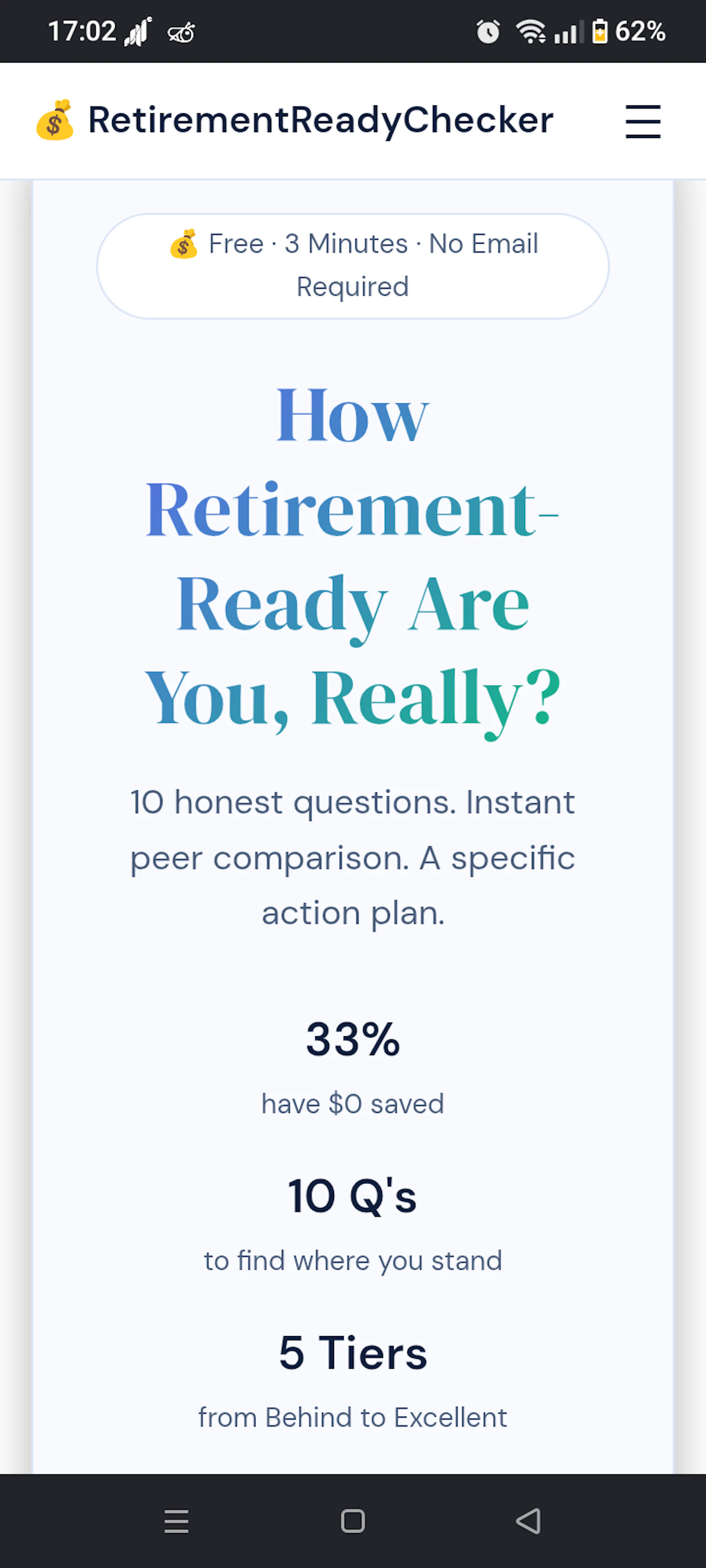 RetirementReadyChecker—How Ready Are You screenshot 1