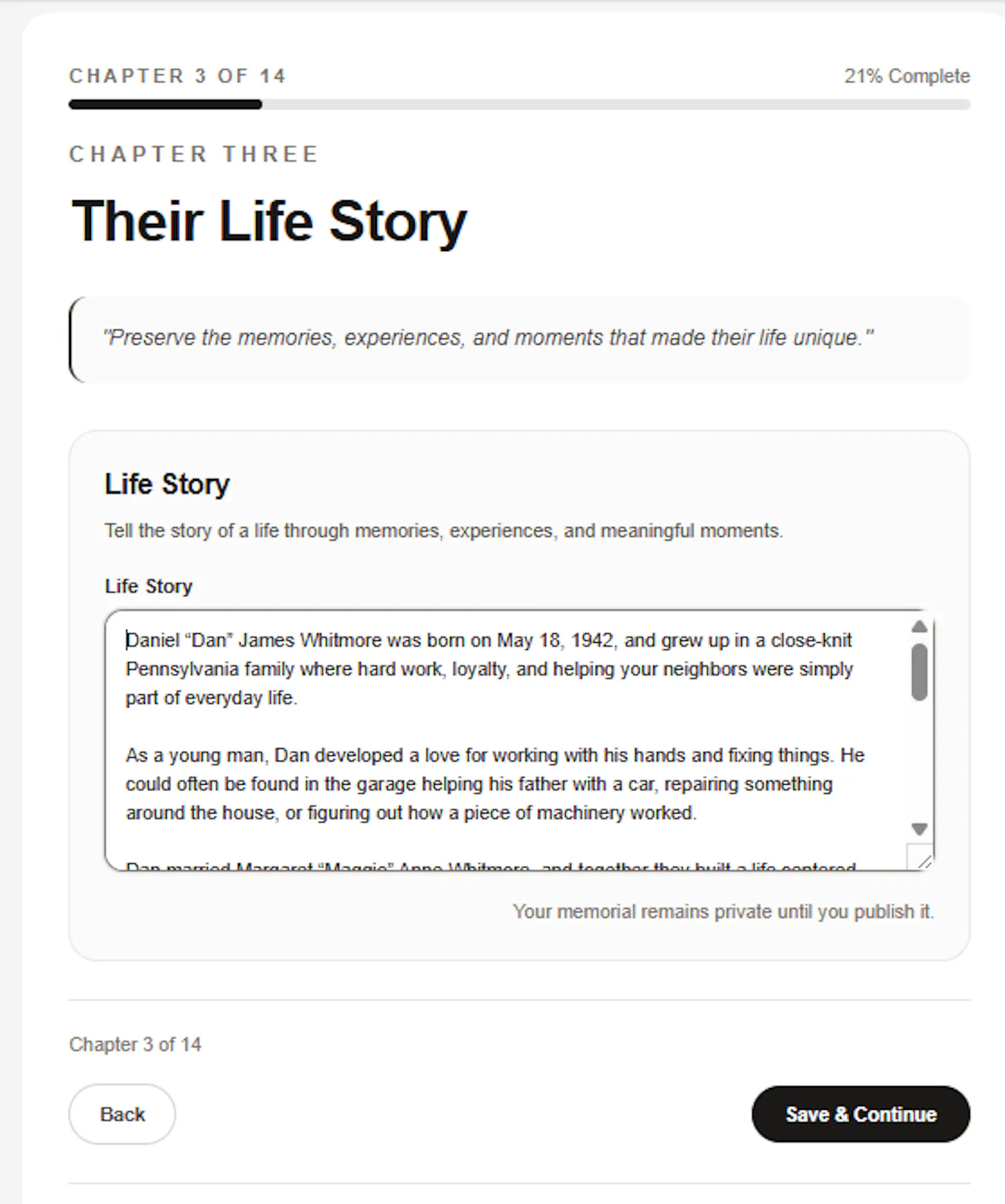 MyEMemorial screenshot 3