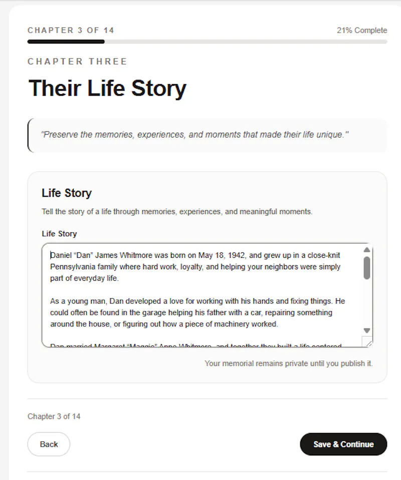 MyEMemorial screenshot 3