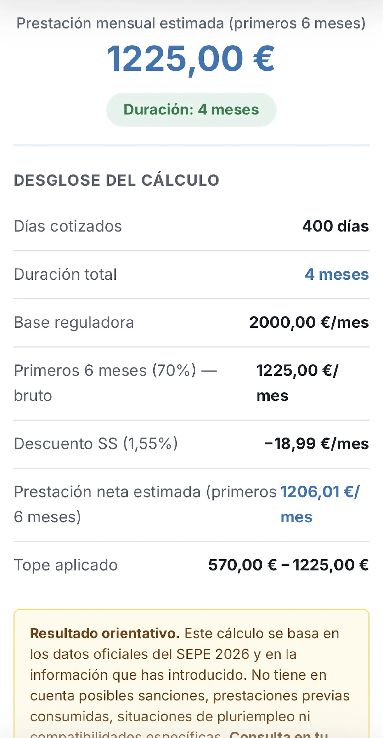 CalculaParo.es screenshot 3