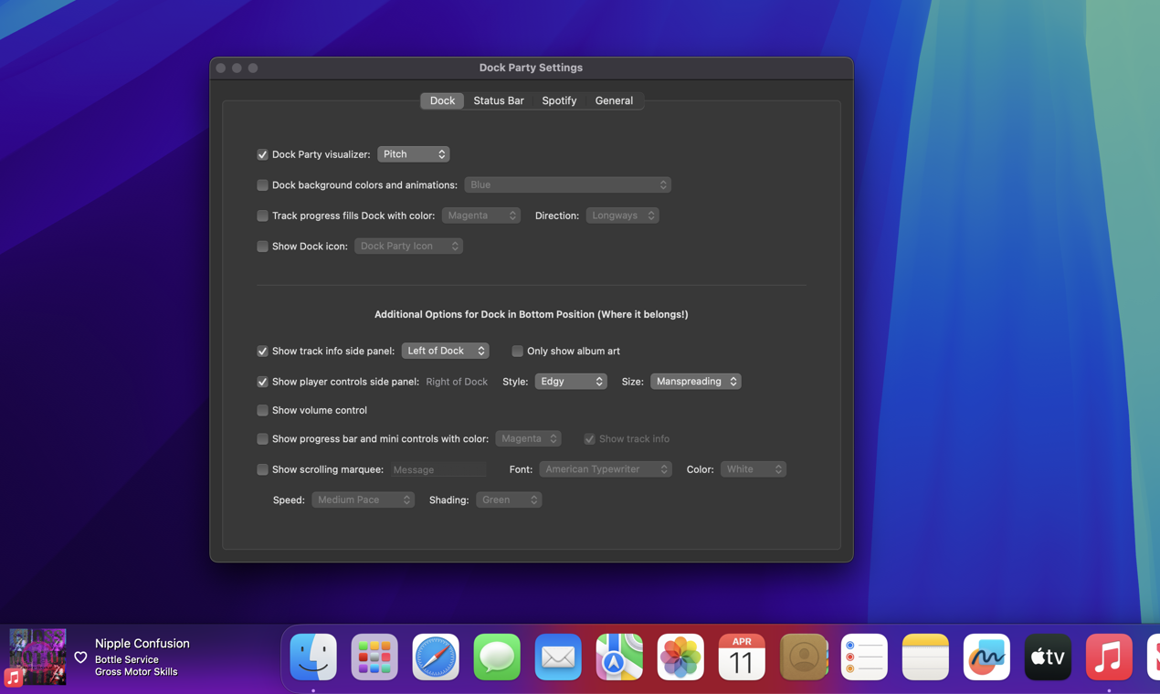 وسائط Dock Party 3.0 - Spotify Apple Music Visualizer & Controls في MacOS Dock 6