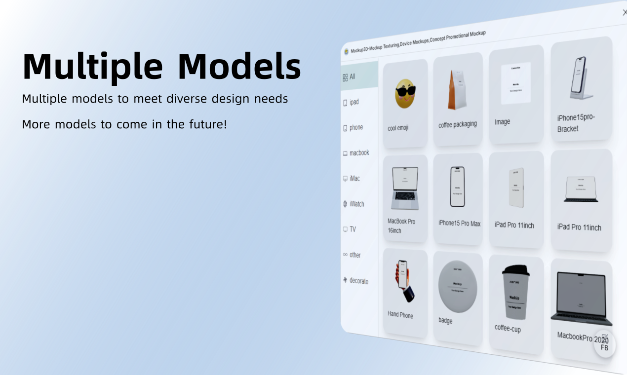 Mockup3d - मॉकअप टेक्सचरिंग, डिवाइस और प्रचारक मॉकअप मीडिया 4
