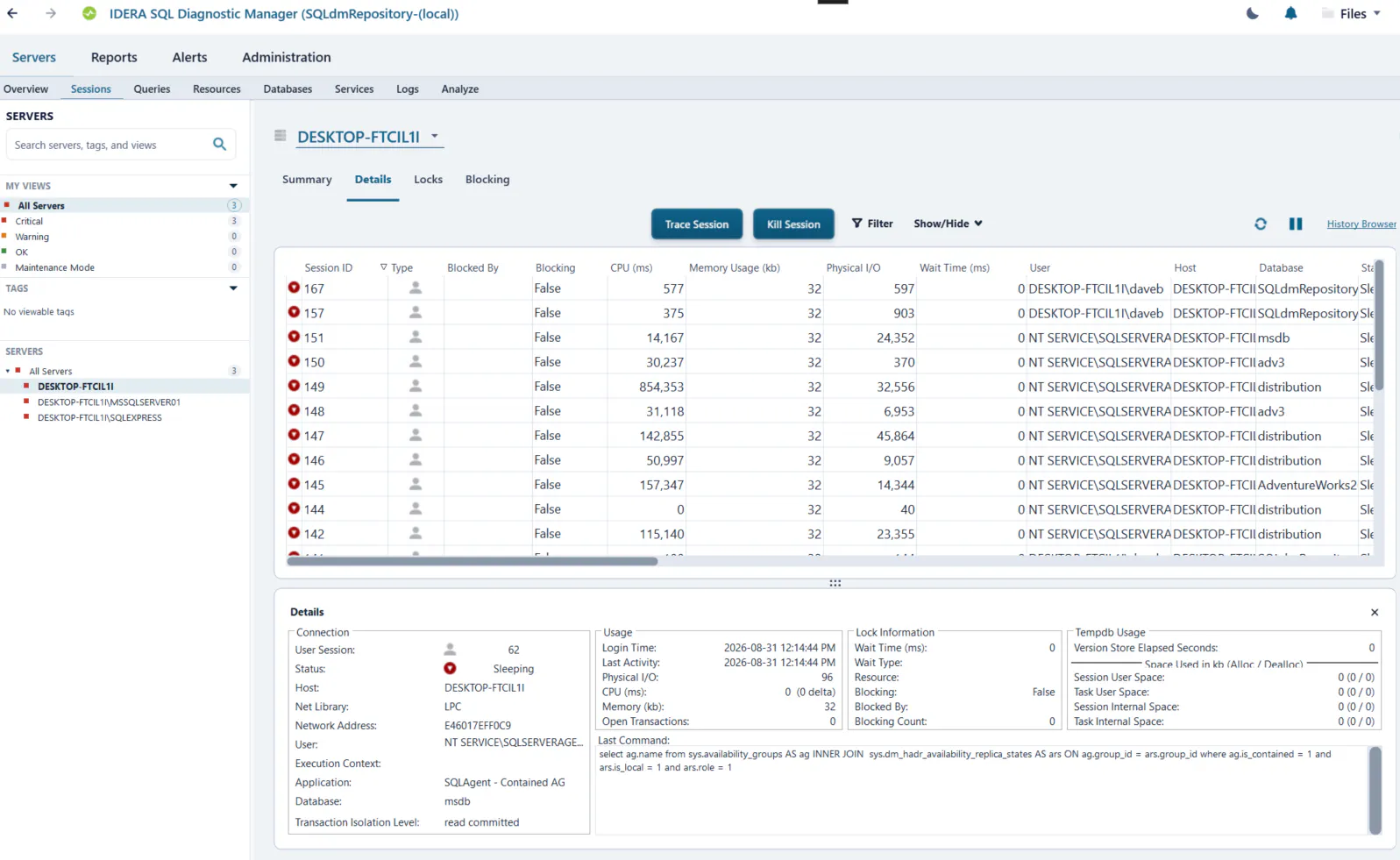 SQL Diagnostic Manager 14.3 gallery image
