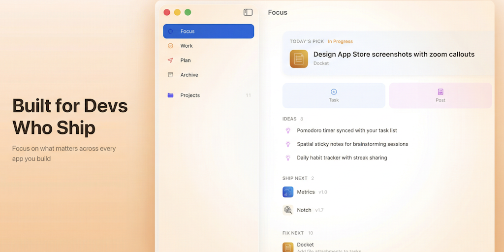 Docket: Like Jira but for indie devs and AI agents | Product Hunt