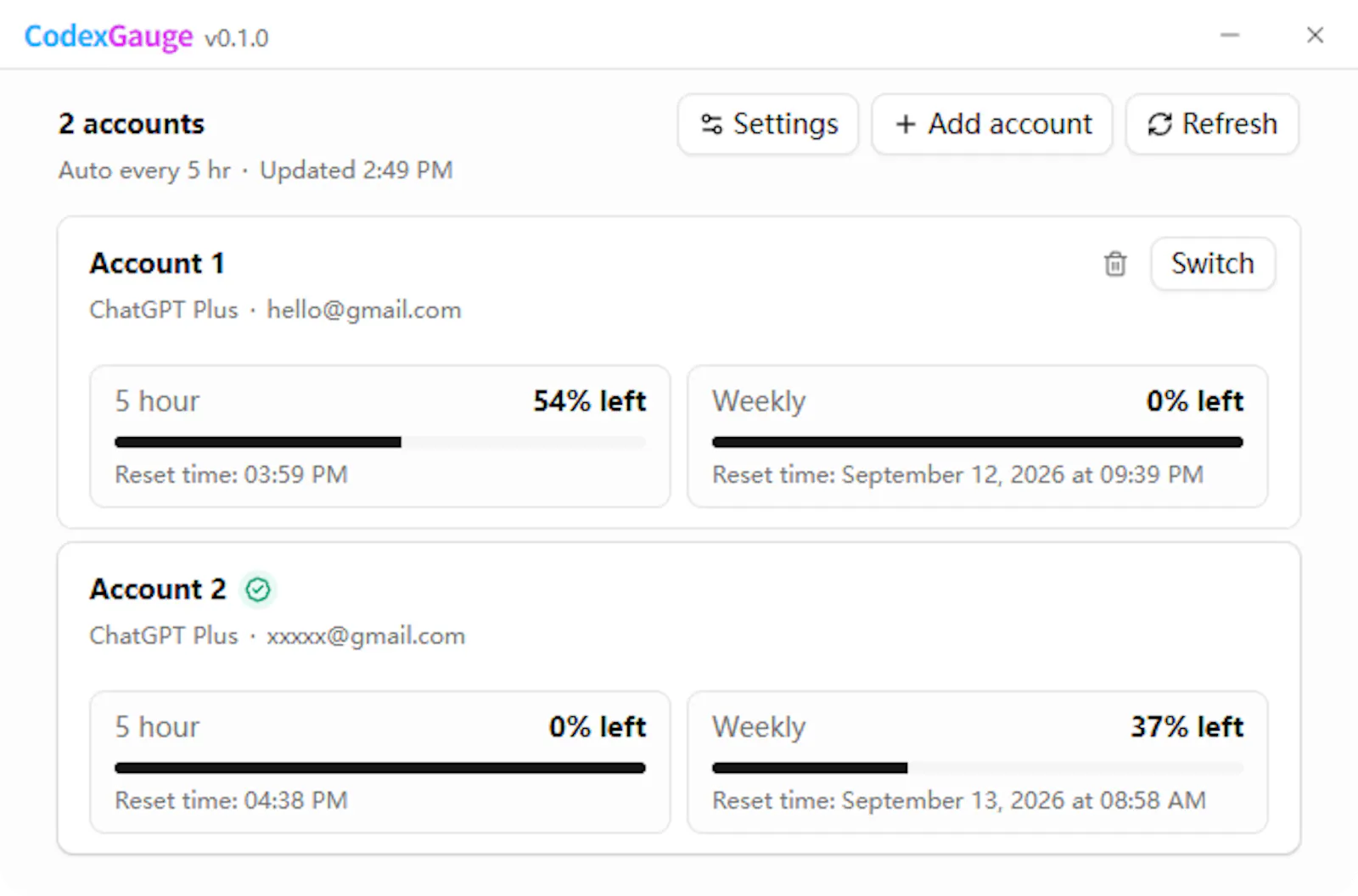 CodexGauge screenshot 1