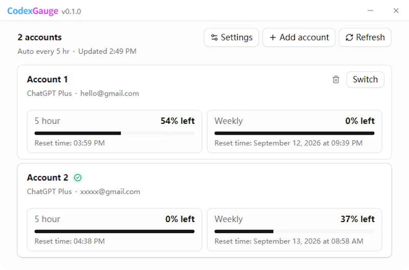 CodexGauge screenshot 1