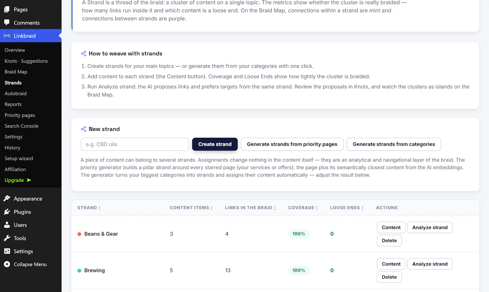 Linkbraid screenshot 3