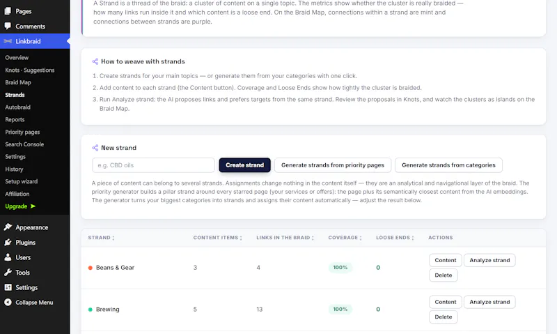 Linkbraid screenshot 3