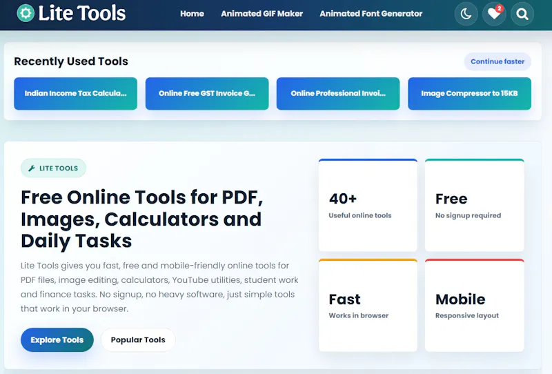 lite Tools screenshot 1