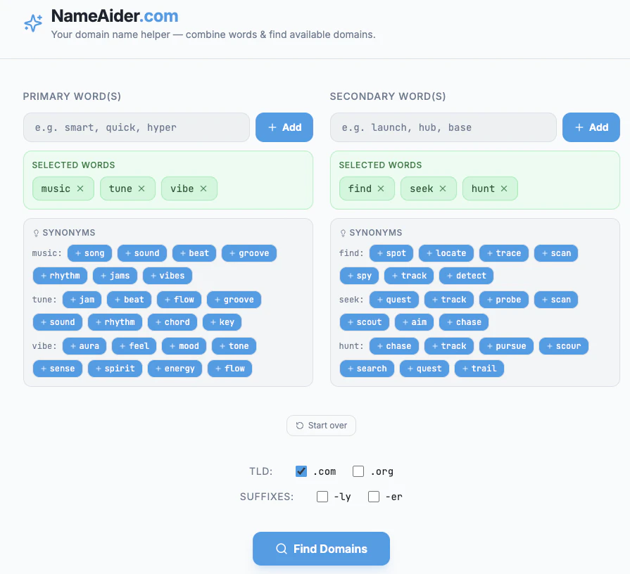 NameAider.com screenshot 1