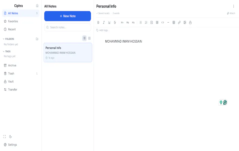 Ciphra —Your ideas, device, Your control screenshot 2