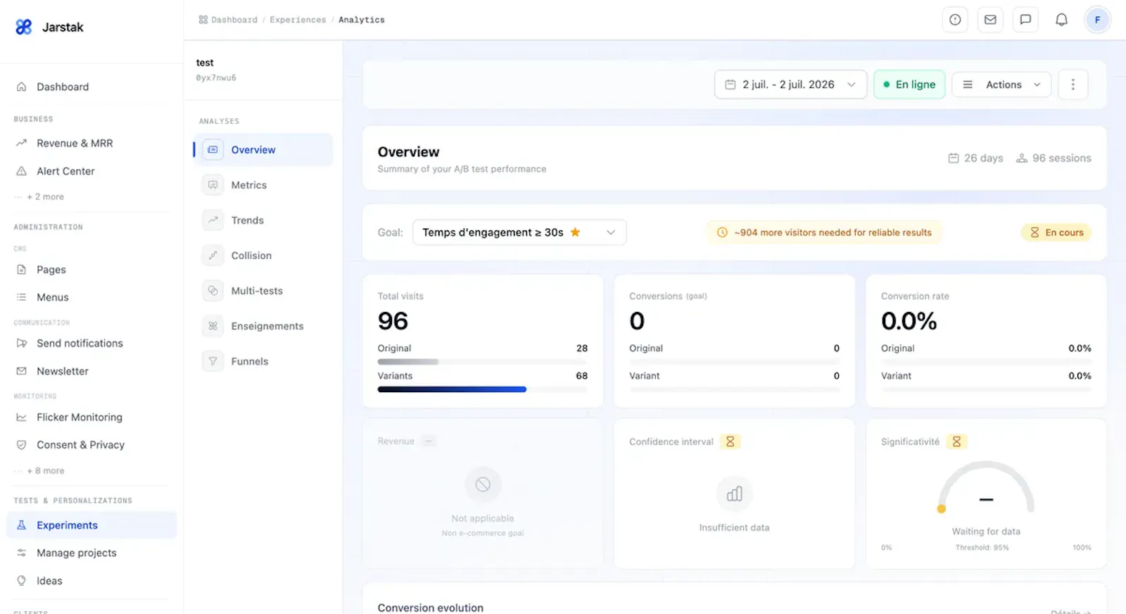 Jarstak A/B Testing tool for E-commerce screenshot 2