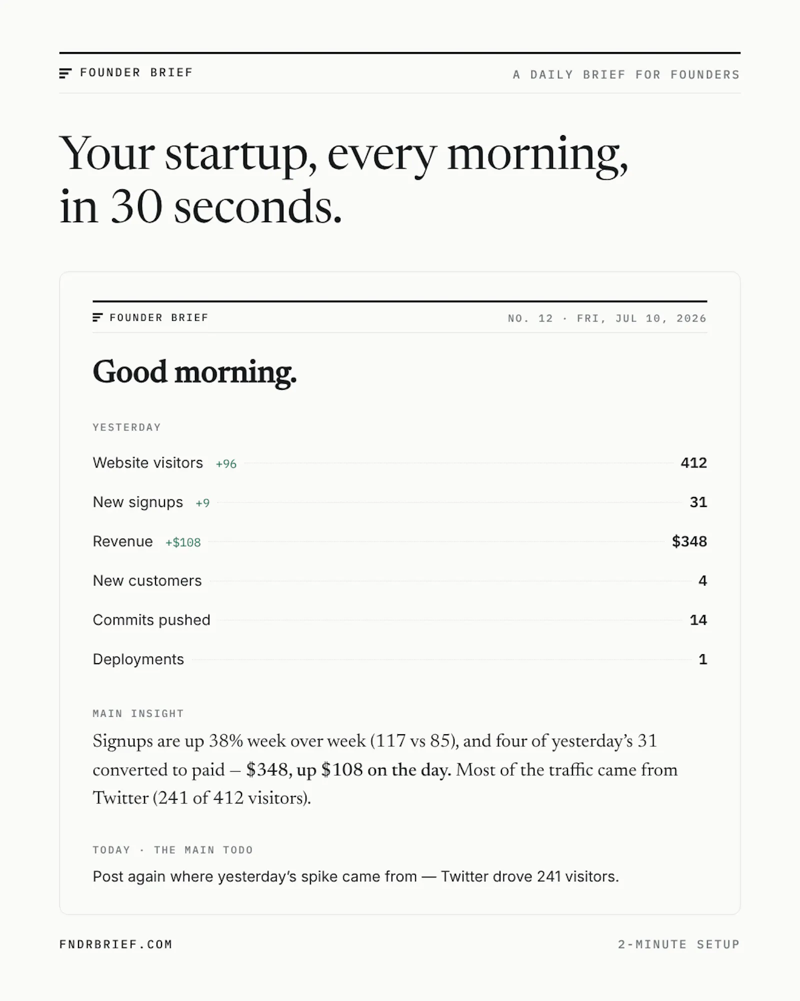 FndrBrief screenshot 1