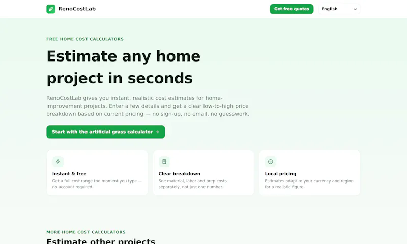 RenoCostLab screenshot 1