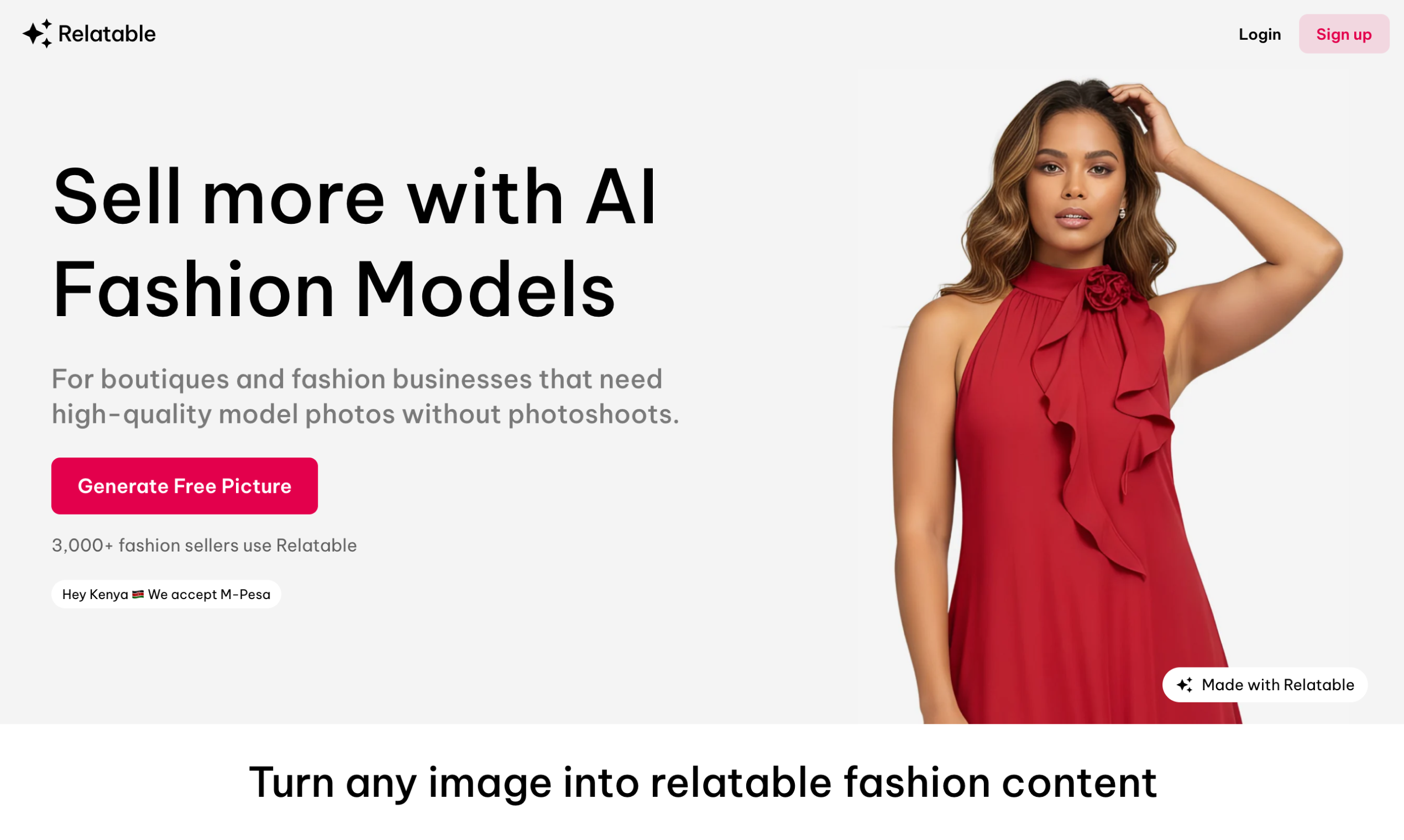 Relatable – AI Model Photos - Main product screenshot demonstrating key features and user interface