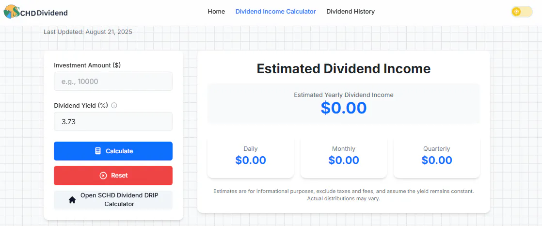 SCHD Dividend Calculator