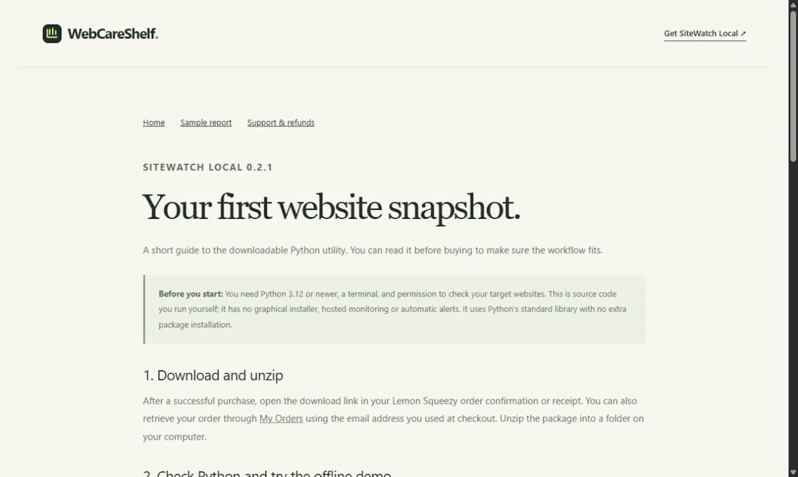 SiteWatch Local screenshot 2