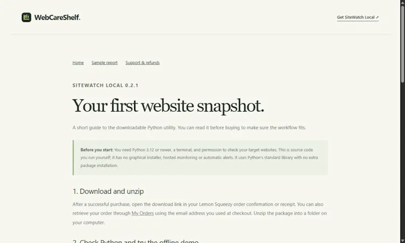 SiteWatch Local screenshot 2