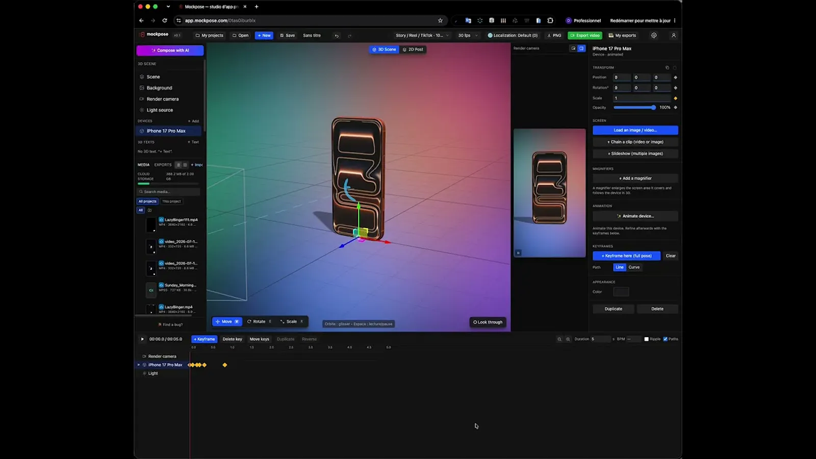 Mockpose screenshot 1 (video preview)