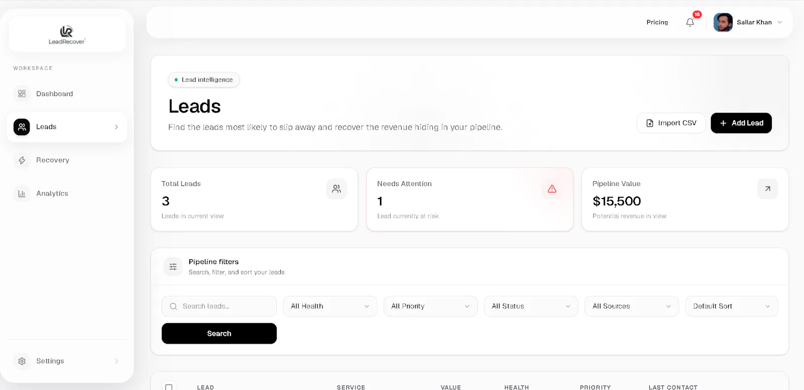 LeadRecover screenshot 3