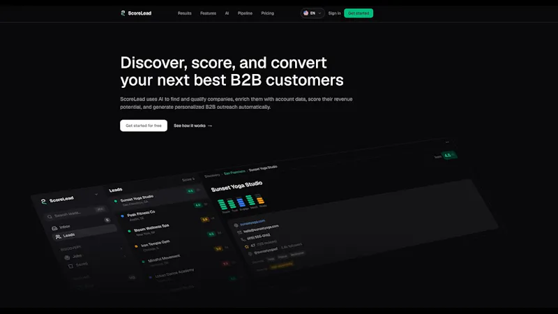 ScoreLead screenshot 1 (video preview)