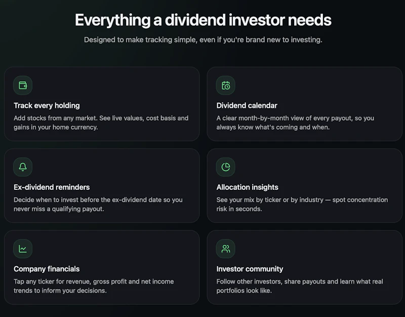 Investing Dividend Tracker screenshot 2