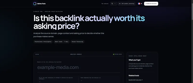 Valinko Backlink Value Calculator screenshot 4