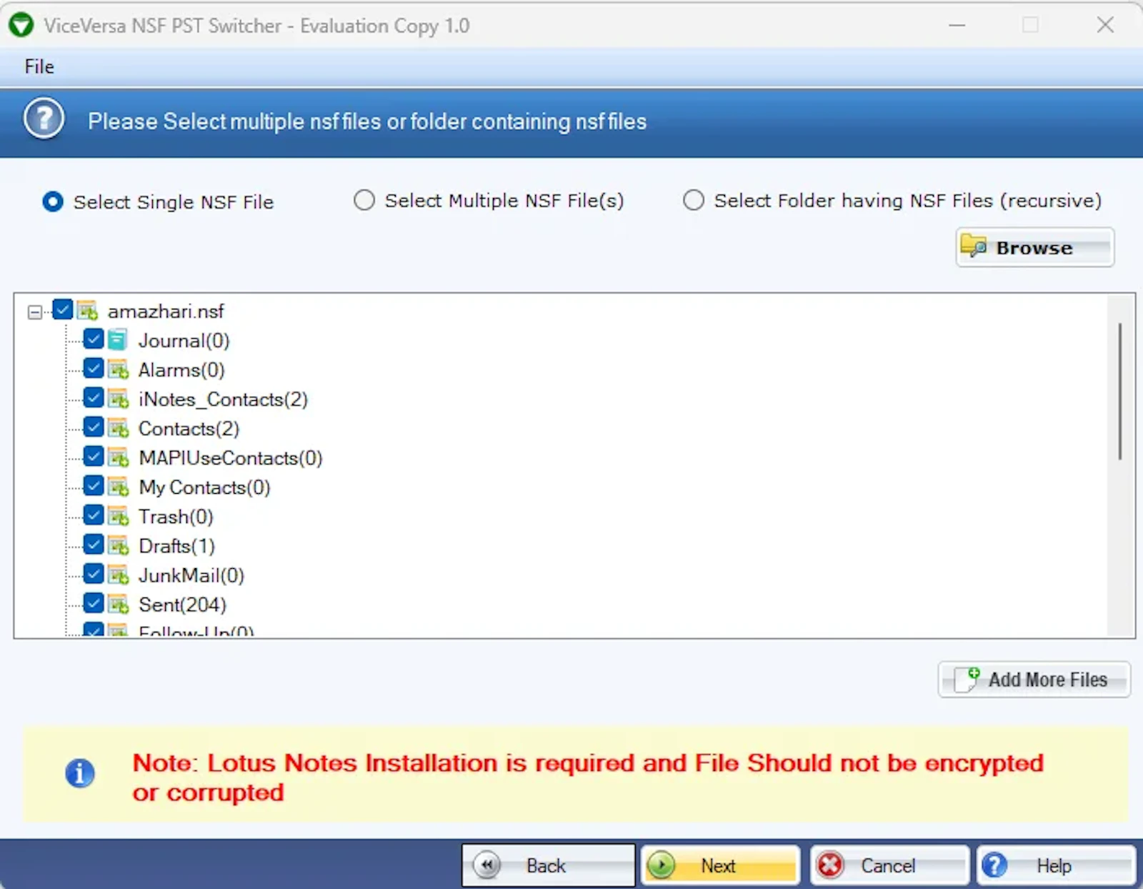 ViceVersa NSF PST Switcher screenshot 3